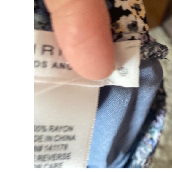 Kirious Los Angeles Floral Mini Skirt Ruffle Tiered Elastic‎ Waist Blue Size S - Picture 7 of 9